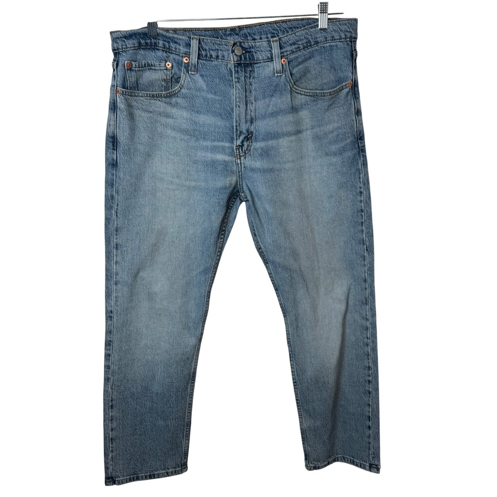 Levi's 502 Taper‎ Jeans Mens 36 Blue Light Wash Regular Fit Denim